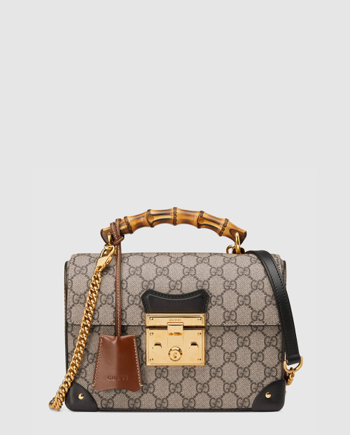 [GUCCI-구찌]패드락 GG 스몰 뱀부 토트백 603221