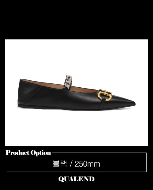 [GUCCI-구찌]홀스빗 레더 플랫슈즈 621161