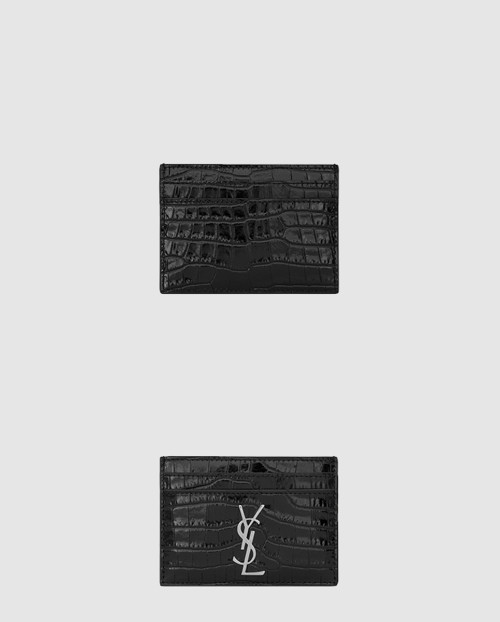 [SAINT LAURENT-생로랑]모노그램 카드지갑 크로커 423303