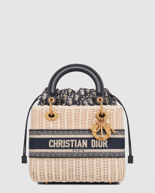 [DIOR-디올]레이디백 라탄 미듐 M0565