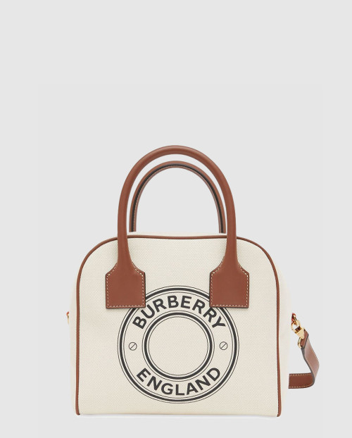 [BURBERRY-버버리]로고 그래픽 코튼 캔버스 큐브백 스몰 80305041