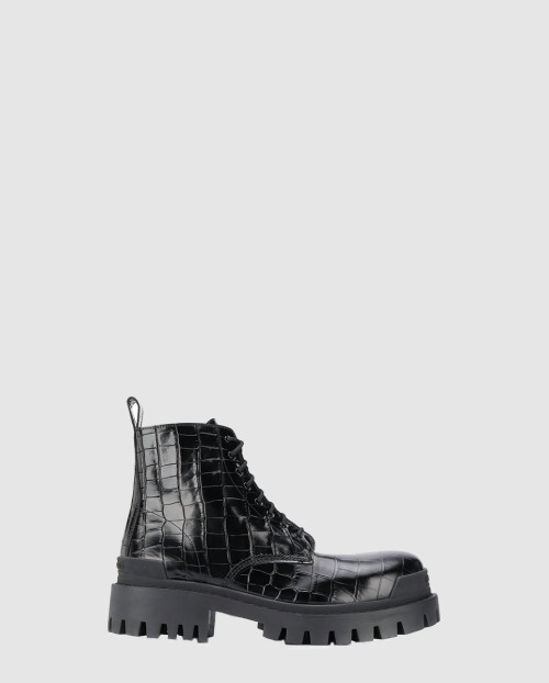 [BALENCIAGA-발렌시아가]스네이크 텍스처 바이커 부츠 600911
