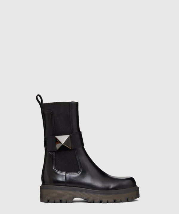[VALENTINO-발렌티노]브이로고 시어링 콤뱃 부츠