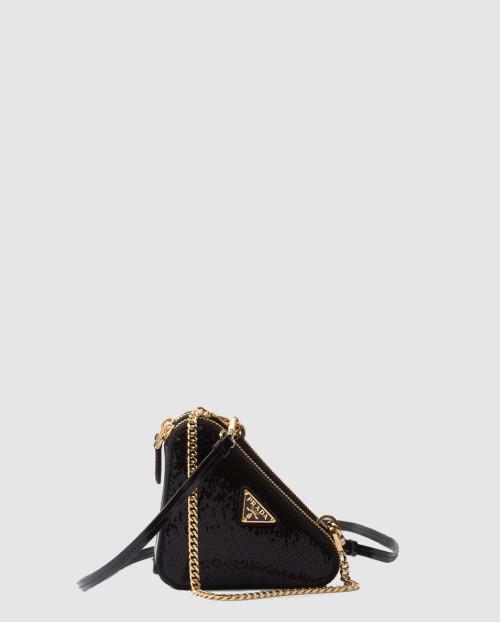 [PRADA-프라다]트라이앵글 스팽글 미니 파우치 1NR015