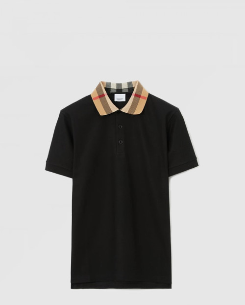 [BURBERRY-버버리]체크 칼라 코튼 폴로 셔츠 80716201