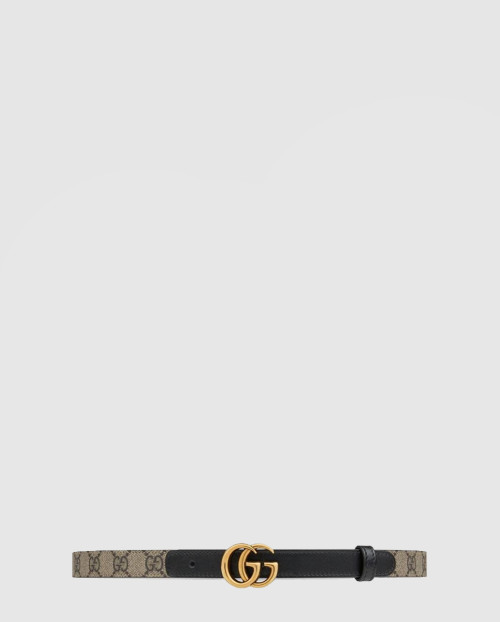 [GUCCI-구찌]더블 G 버클 슬림 벨트 409417