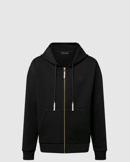 [LOUIS VUITTON-루이비통]엠브로이더드 저지 집 스루 후디 1AFJGD