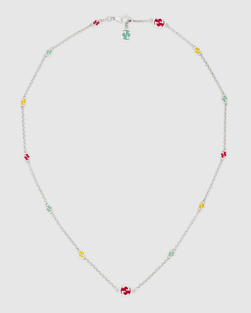[GUCCI-구찌]멀티컬러 에나멜 장식 구찌 인터로킹 목걸이 728953