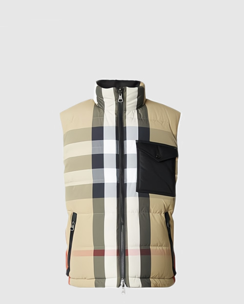 [BURBERRY-버버리]리버시블 나일론 체크 패딩 다운 조끼 80329971