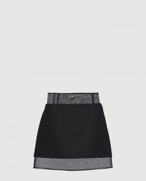 [PRADA-프라다]크리놀린 소재의 짧은 패브릭 스커트 P196X1
