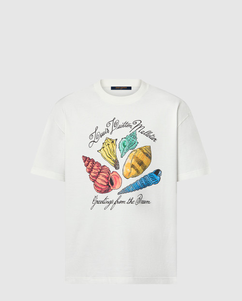 [LOUIS VUITTON-루이비통]프린티드 쇼트 슬리브드 코튼 티셔츠 1AFR48