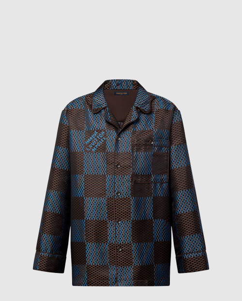 [LOUIS VUITTON-루이비통]롱 슬리브드 다미에 실크 파자마 셔츠 1AFJD0
