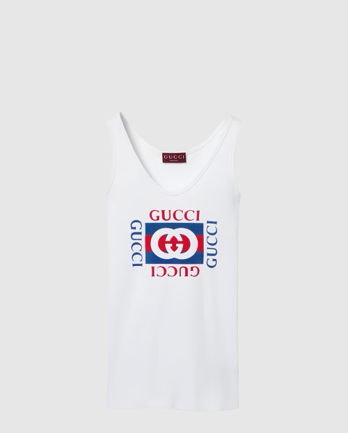[GUCCI-구찌]티셔츠 프린트 디테일 코튼 골지 탱크탑 788770