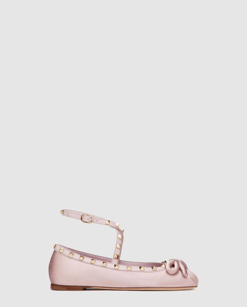 [VALENTINO-발렌티노]락스터드 새틴 발레리나