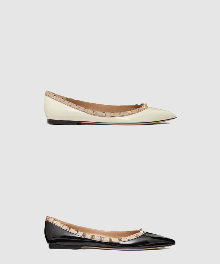 레플리카|이미테이션 valentino-발렌티노페이턴트-가죽-락스터드-발레리나
