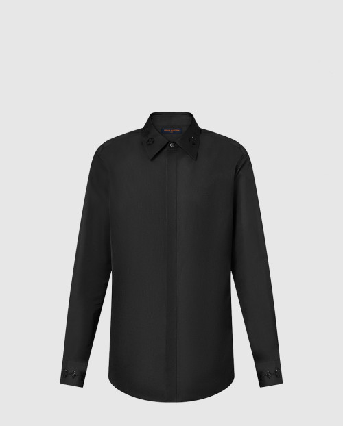 [LOUIS VUITTON-루이비통]엠브로이더드 롱 슬리브드 코튼 블렌드 셔츠 1AFJXF