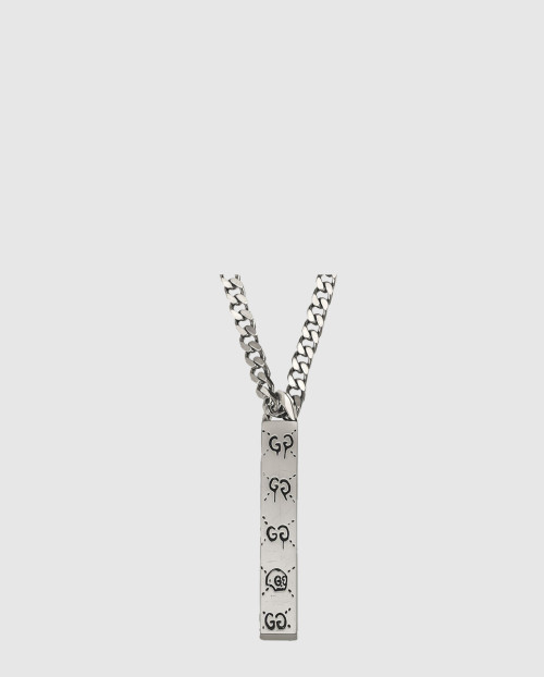 [GUCCI-구찌]고스트 바 펜던트실버 목걸이 455314
