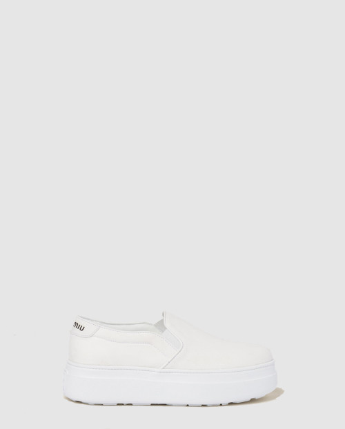 [MIUMIU-미우미우]워시드 코튼 드릴 스니커즈 5S152E