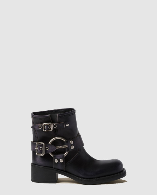 [MIUMIU-미우미우]빈티지 룩 가죽 부티 5T953D