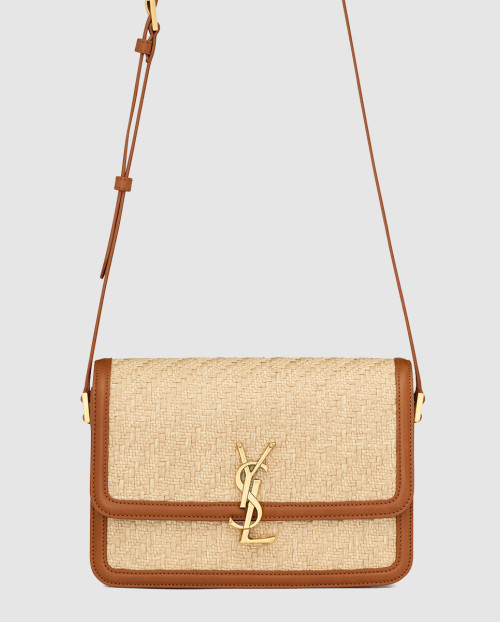 [SAINT LAURENT-생로랑]라피아 및 베지터블 태닝 가죽 소재의 SOLFERINO 미디엄 사첼백 634305