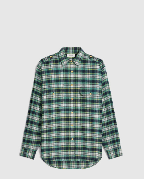[CELINE-셀린느]체크무늬 오버셔츠 플란넬 2C50A3