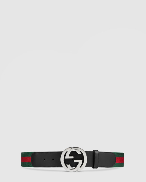 [GUCCI-구찌]인터로킹 G 버클 웹 벨트 411924