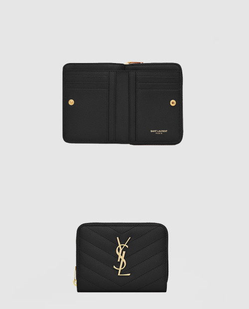 [SAINT LAURENT-생로랑] 컴팩트 지퍼 어라운드 지갑 668288