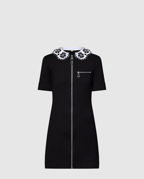 [LOUIS VUITTON-루이비통]브로더리 칼라 집업 니트 드레스 1AGAGO