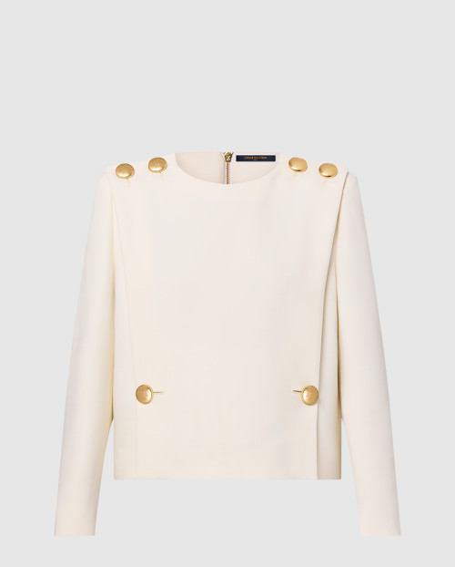 [LOUIS VUITTON-루이비통]해머드 버튼 블라우스 1AFUYQ