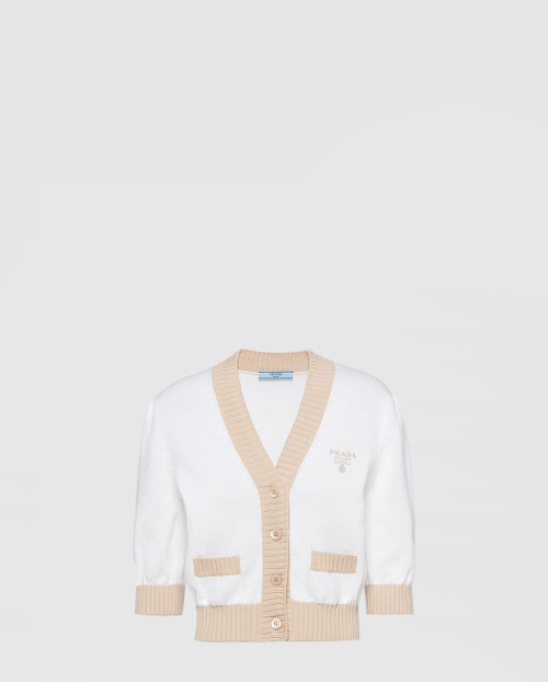 [PRADA-프라다]크롭 코튼 카디건 P25I04