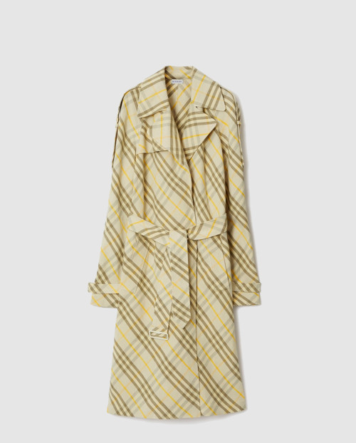 [BURBERRY-버버리]롱 체크 리넨 트렌치코트 80900561