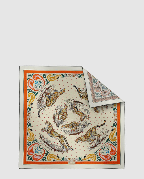 [HERMES-에르메스]Guepards Bandana 더블 페이스 스카프 90