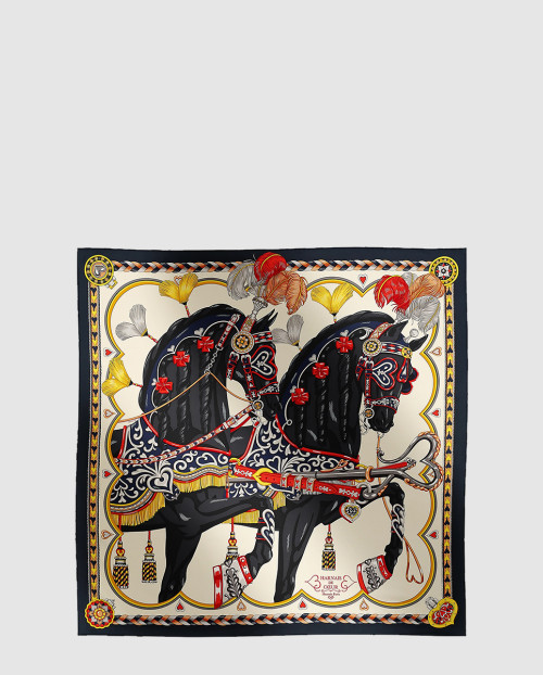 [HERMES-에르메스]Harnais de Coeur 스카프 90