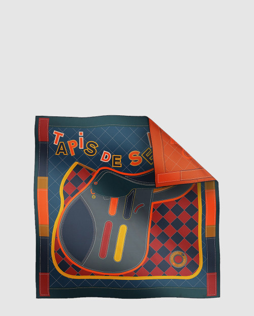 [HERMES-에르메스]Tapis de Selle 더블 페이스 스카프 90