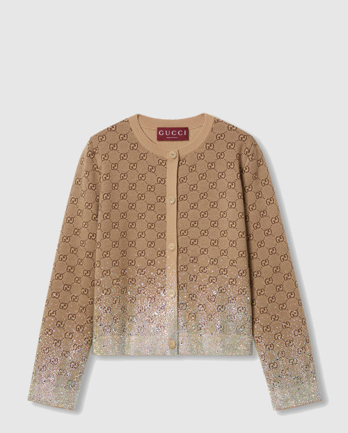[GUCCI-구찌]자수 울 GG 자카드 가디건 813850
