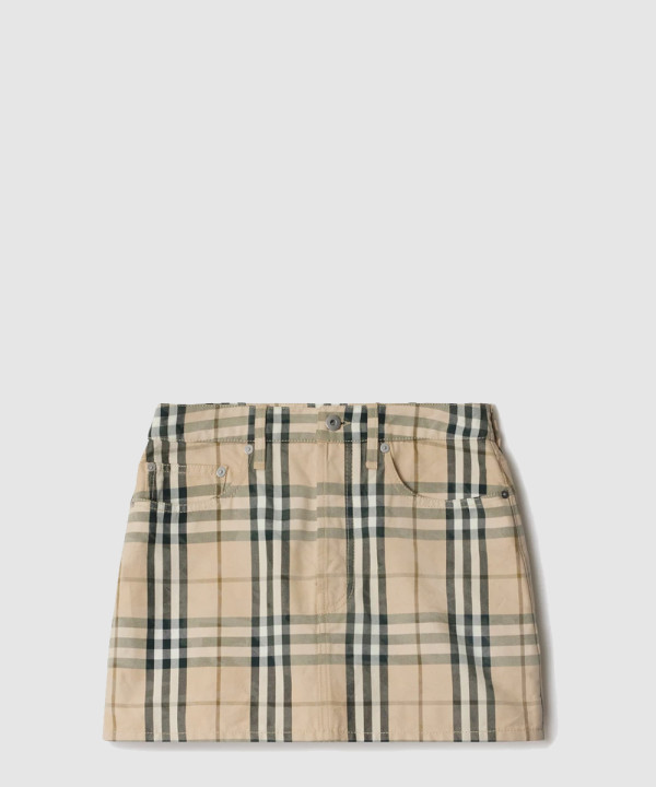 [BURBERRY-버버리]체크 데님 미니 스커트 80996751