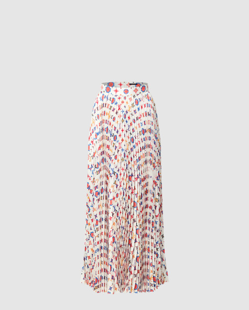 [LOUIS VUITTON-루이비통]모노그램 실크 플리츠 스커트 1AGSM2