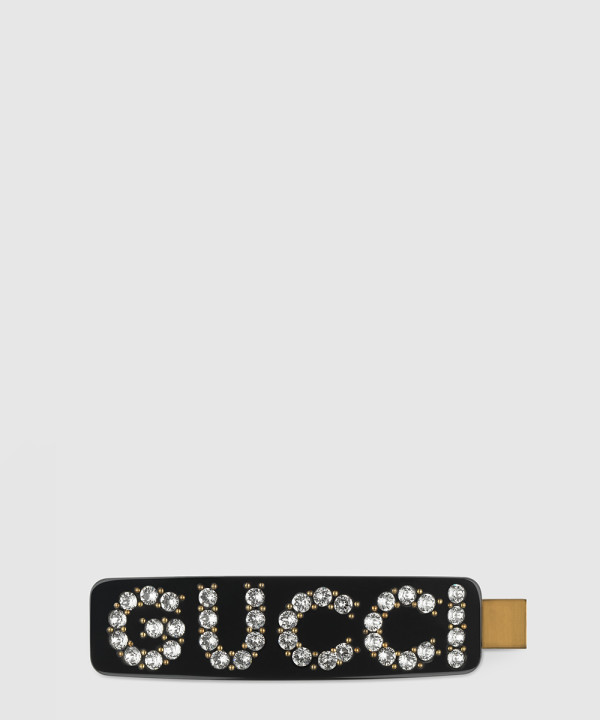 [GUCCI-구찌]크리스털 구찌 싱글 헤어 클립 513986