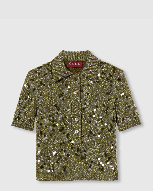 [GUCCI-구찌]비스코스 트위드 블렌드 폴로 셔츠 798148