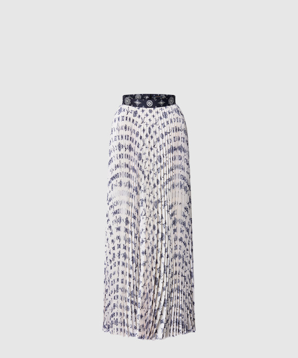 [LOUIS VUITTON-루이비통]모노그램 실크 플리츠 스커트 1AGPW0