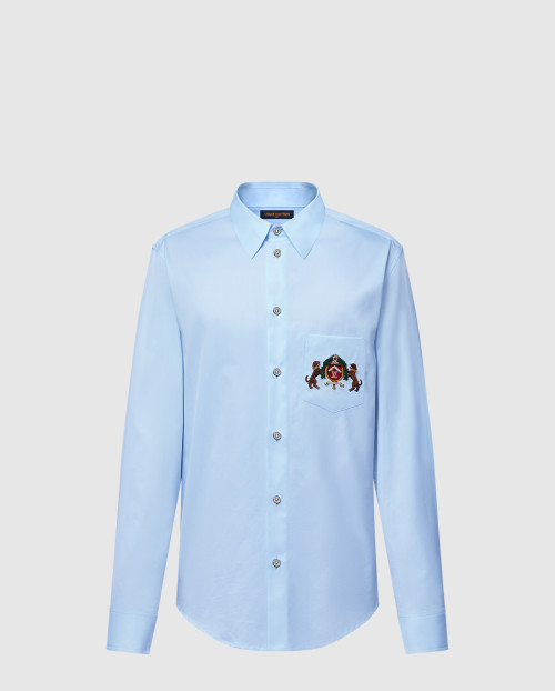 [LOUIS VUITTON-루이비통]엠브로이더드 롱 슬리브드 코튼 셔츠 1AGJNC