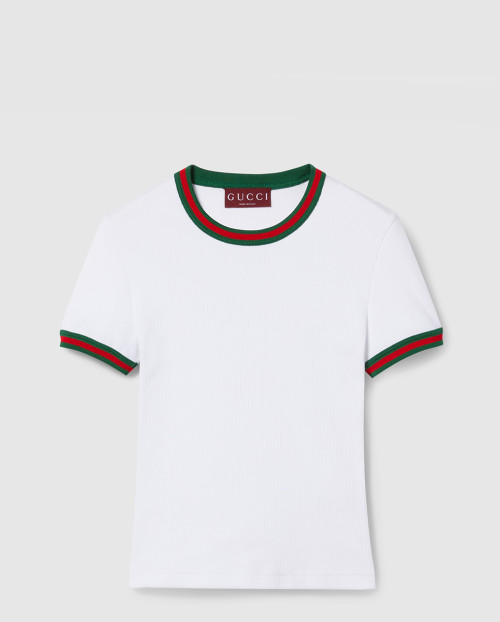 [GUCCI-구찌]웹(Web) 코튼 리브 티셔츠 828882