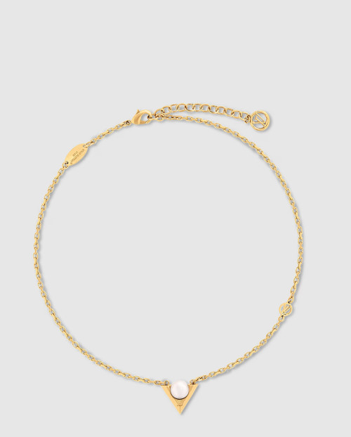 [LOUIS VUITTON-루이비통]V 포 비통  펄 앤드 메탈 목걸이 M02374