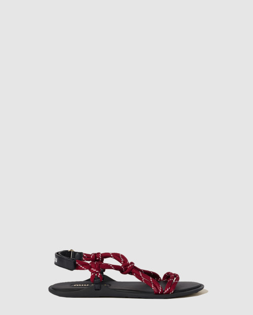 [MIUMIU-미우미우]리비에르 매듭과 가죽 샌들 5X420E