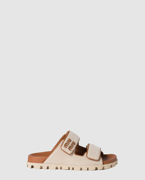 [MIUMIU-미우미우]캔버스 플랫 5XX658