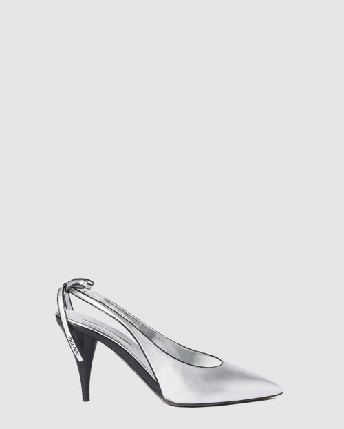 [MIUMIU-미우미우]나파 가죽 슬링백 펌프스 5I430E