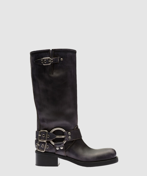 [MIUMIU-미우미우]가죽 오토바이 부츠 5W791D