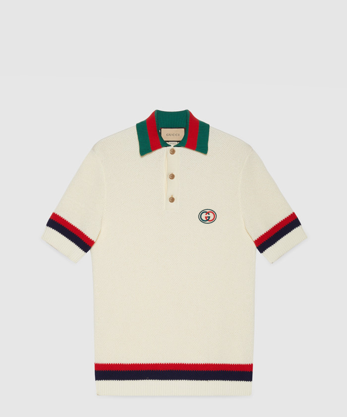 레플리카|이미테이션 gucci-구찌웹-니트-코튼-폴로-티셔츠-739954