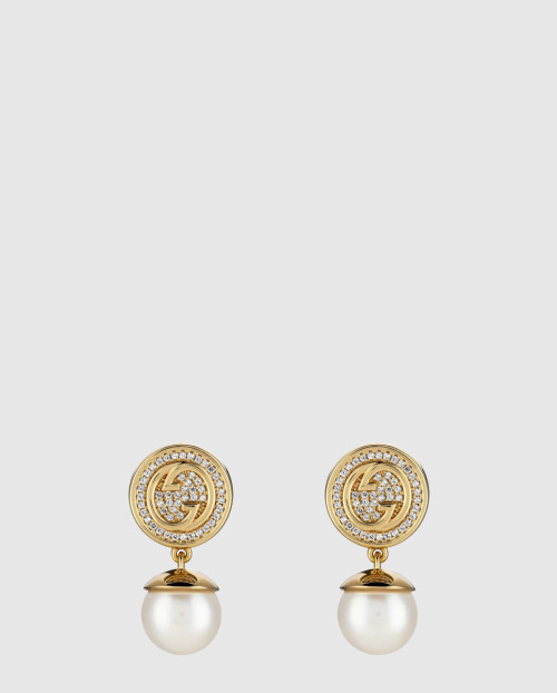 [GUCCI-구찌]블론디 시리즈 크리스털 진주 귀걸이 815151