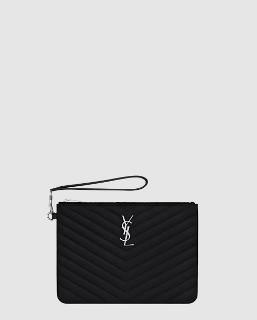 [SAINT LAURENT-생로랑]마틀라세 가죽 소재의 모노그램 파우치 379039